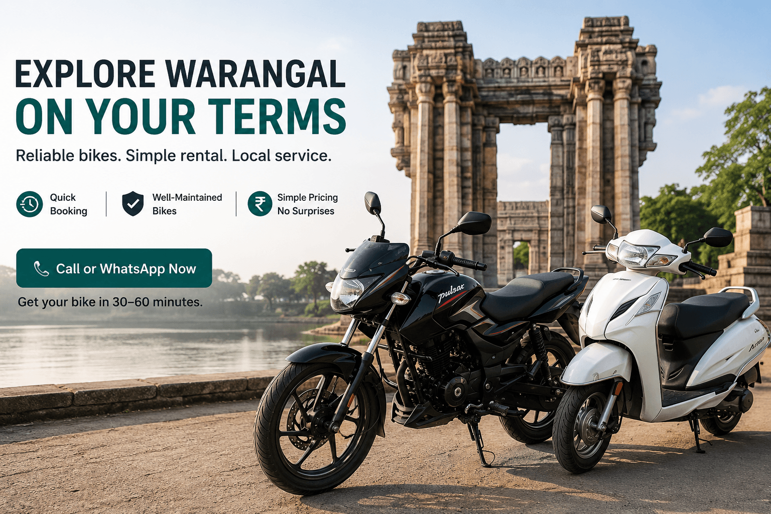 Bike rental in Warangal